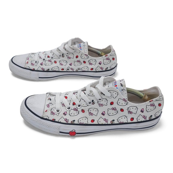 Converse Chuck Taylor All Star Low Top Hello Kitty White Sneakers Womens Size 10 - Picture 3 of 9